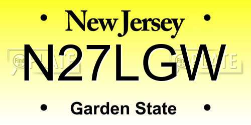 N27LGW New Jersey License Plate