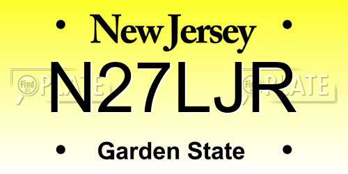 N27LJR New Jersey License Plate