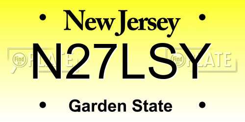 N27LSY New Jersey License Plate