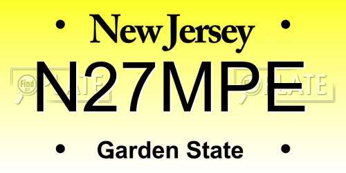 N27MPE New Jersey License Plate