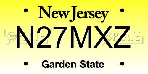 N27MXZ New Jersey License Plate