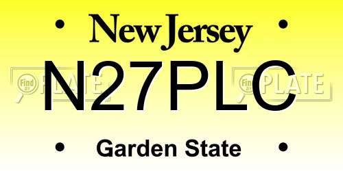 N27PLC New Jersey License Plate