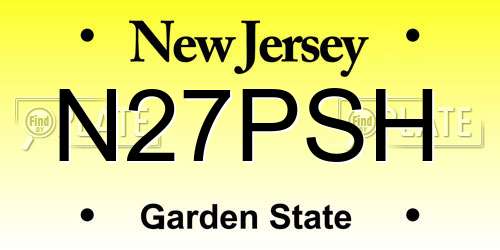 N27PSH New Jersey License Plate