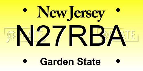 N27RBA New Jersey License Plate