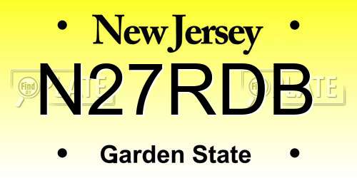 N27RDB New Jersey License Plate