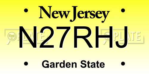 N27RHJ New Jersey License Plate