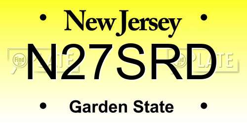 N27SRD New Jersey License Plate