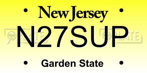 N27SUP New Jersey License Plate