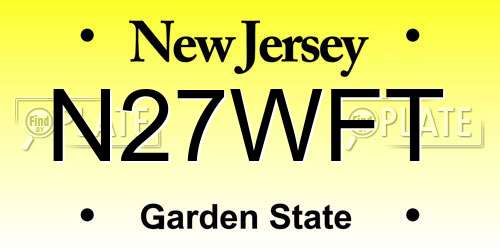 N27WFT New Jersey License Plate