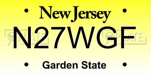 N27WGF New Jersey License Plate