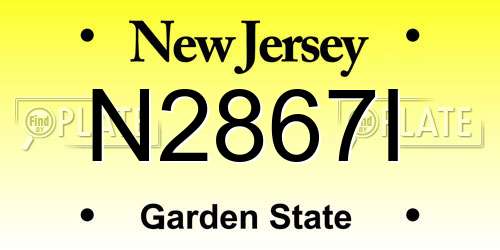 N2867I New Jersey License Plate