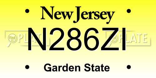 N286ZI New Jersey License Plate