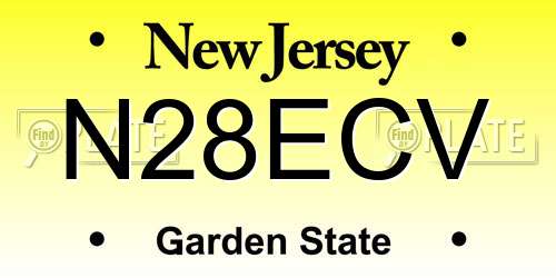N28ECV New Jersey License Plate