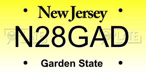 N28GAD New Jersey License Plate