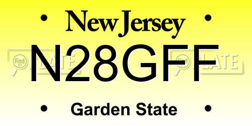 N28GFF New Jersey License Plate