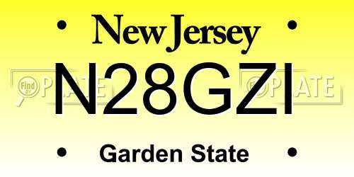 N28GZI New Jersey License Plate