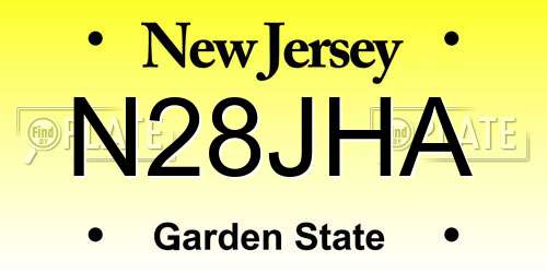 N28JHA New Jersey License Plate