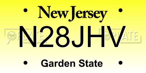 N28JHV New Jersey License Plate