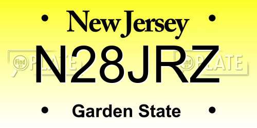 N28JRZ New Jersey License Plate