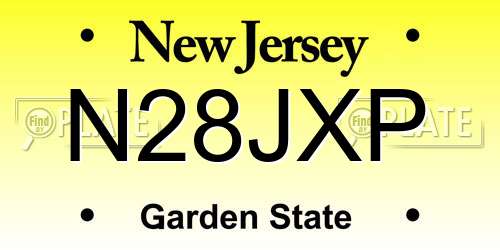 N28JXP New Jersey License Plate