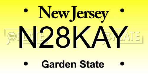 N28KAY New Jersey License Plate