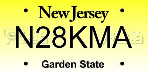 N28KMA New Jersey License Plate