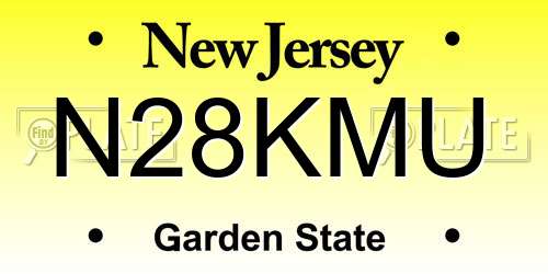 N28KMU New Jersey License Plate