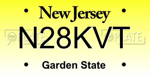 N28KVT New Jersey License Plate