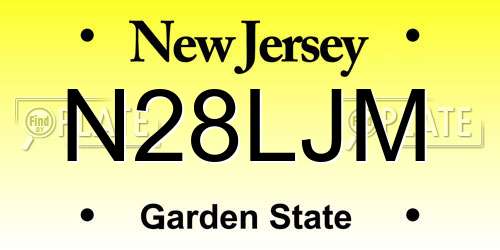 N28LJM New Jersey License Plate