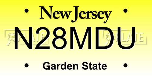 N28MDU New Jersey License Plate