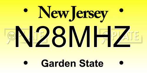 N28MHZ New Jersey License Plate