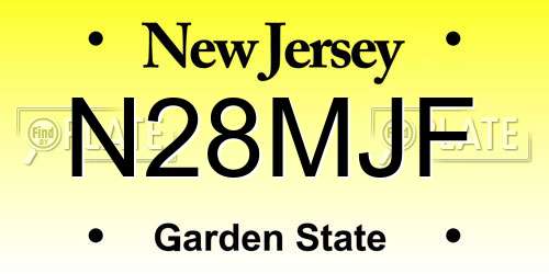 N28MJF New Jersey License Plate