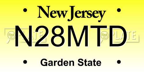 N28MTD New Jersey License Plate