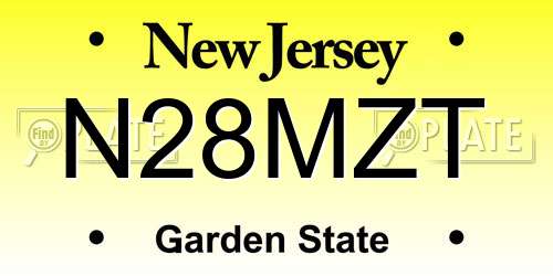 N28MZT New Jersey License Plate