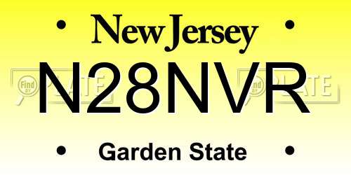 N28NVR New Jersey License Plate