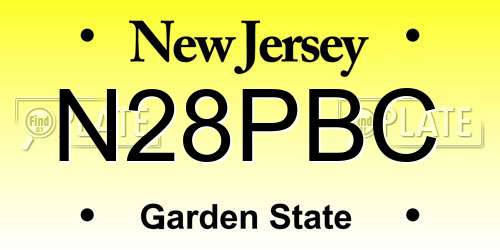 N28PBC New Jersey License Plate