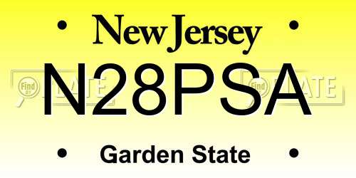 N28PSA New Jersey License Plate