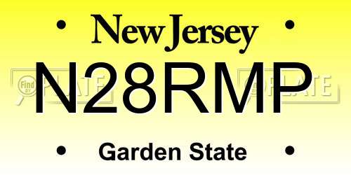 N28RMP New Jersey License Plate