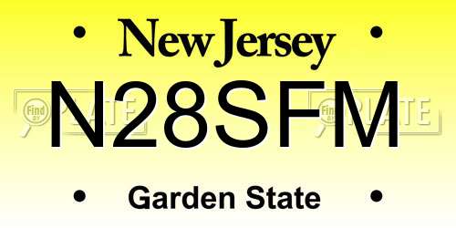 N28SFM New Jersey License Plate