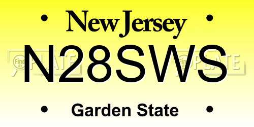 N28SWS New Jersey License Plate
