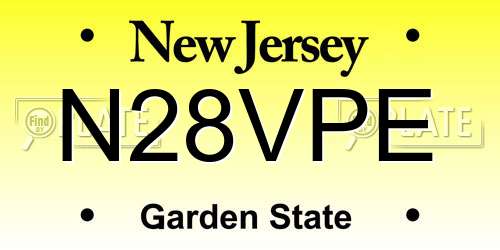 N28VPE New Jersey License Plate