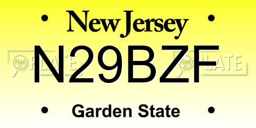 N29BZF New Jersey License Plate