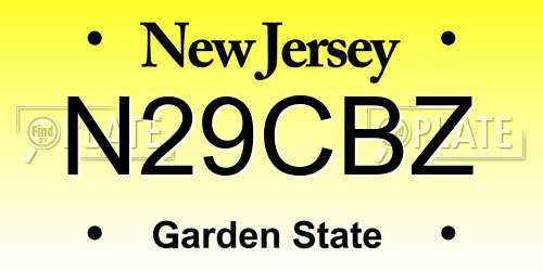 N29CBZ New Jersey License Plate