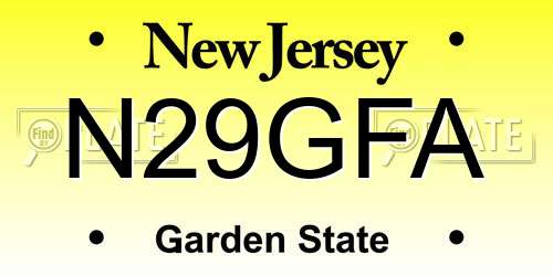 N29GFA New Jersey License Plate