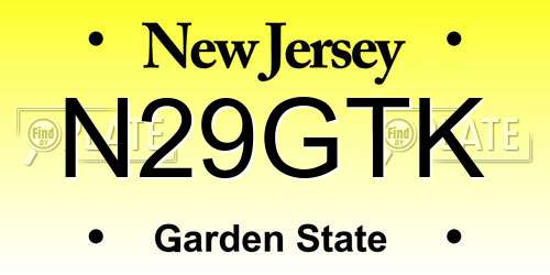 N29GTK New Jersey License Plate