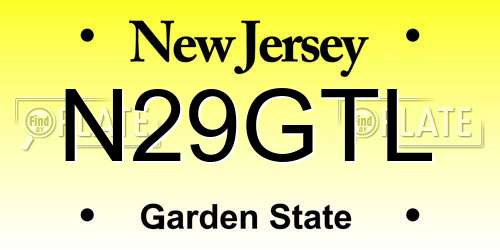 N29GTL New Jersey License Plate