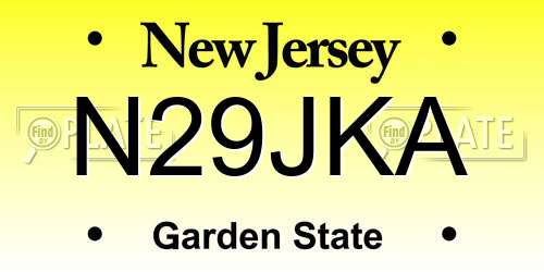 N29JKA New Jersey License Plate