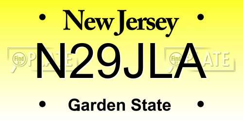 N29JLA New Jersey License Plate