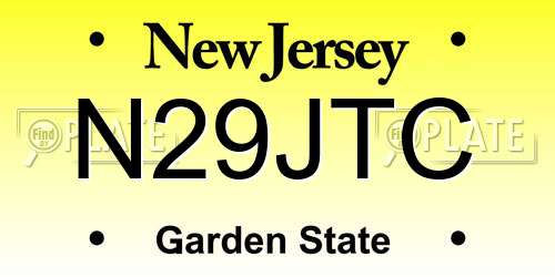 N29JTC New Jersey License Plate