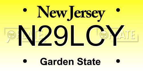 N29LCY New Jersey License Plate
